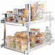 Koop Uitneembare ondergootsteenorganizer 2 niveaus 322x533 mm en 300x516 mm Chroomstaal Schuifplank Belastbaarheid 30 kg Soepel glijdend voor Keuken Badkamer Organisatie