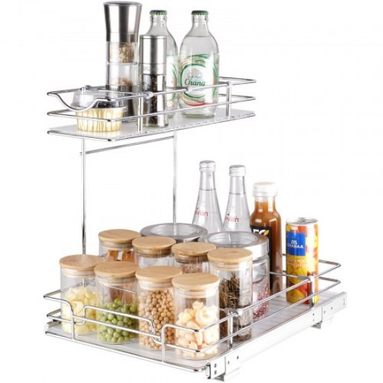 Buy Tier Wire Pull Out Cabinet Under Sink Organizer Basket with Drawer 12x17 Inch