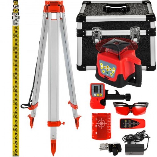 Buy Self-Leveling Rotary Red Laser Level 250m Tripod and Pole Kit for Automatic Levels 5m Foldable Level Tripod for Automatic Levels