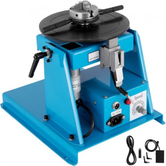 Buy Welding Turntable 10kg, Welding Positioner Chuck 15W, 2-20rpm Tilt Angle 0-90° Welding Turntable 220V/50Hz for Workpiece Clamping