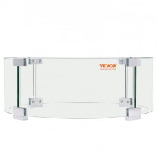 VEVOR Protector contra el viento para brasero, 435x170 mm Pantalla contra el viento de vidrio templado para brasero Pantalla protectora redonda Protector de llama transparente Espesor 6 mm