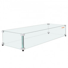 VEVOR Protector contra el viento para brasero, 748x340x165 mm Pantalla contra el viento de vidrio templado Pantalla protectora rectangular Protector contra llamas a prueba de viento Espesor 8 mm