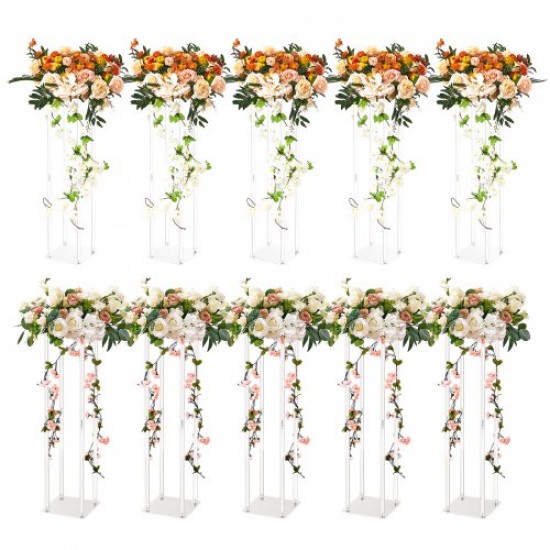 VEVOR Soportes para Flores de Boda 10 Piezas Estante de Flores de Boda 60 cm Jarrón Geométrico Laminado Acrílico, Soporte de Exhibición Floral para Recepción de Eventos, Decoración de Fiestas Bodas