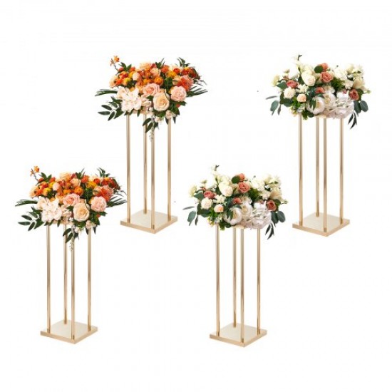 VEVOR Soportes para Flores de Boda 4 Piezas Estante de Flores de Boda Alto de 60 cm Florero Geométrico Soporte de Exhibición Floral Laminado para Recepción de Eventos, Decoración de Fiestas, Bodas