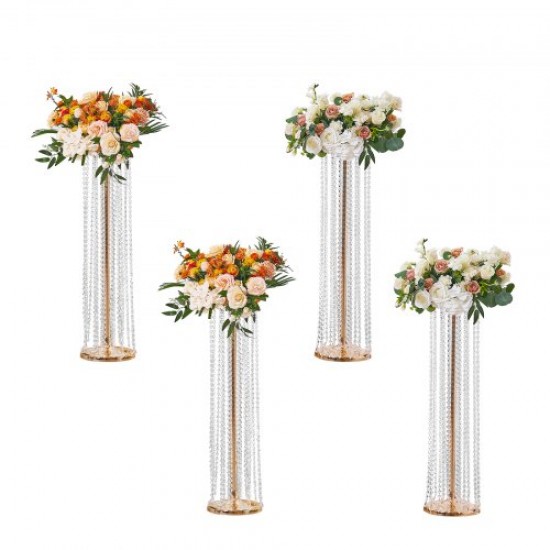 VEVOR Soportes para Flores de Boda 4 Piezas Estante de Flores de Boda Alto de 90 cm Soporte de Exhibición Floral de Metal Cristal para Eventos de Recepción, Decoración del Hogar, Hotel, Fiestas, Bodas