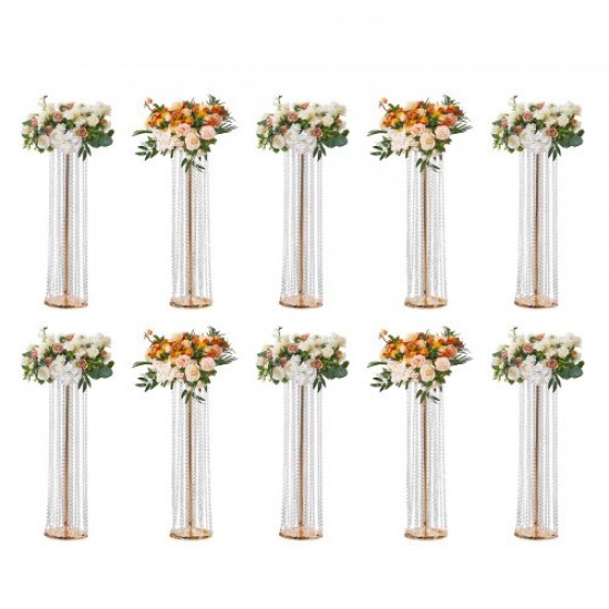 VEVOR Soportes para Flores de Boda 10 Piezas Estante de Flores de Boda Alto de 90cm Soporte de Exhibición Floral de Metal Cristal para Eventos de Recepción, Decoración del Hogar, Hotel, Fiestas, Bodas