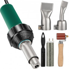 Kit de Soldadura de Aire Caliente de Plástico 1600W 50Hz Pistola de Calor de Soldadura de Vinilo 4 Piezas 40-600 °C Pistola de Aire Caliente PVC Cable 3m con 2 Boquillas Reemplazadas para Pisos