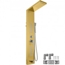 Panel de Ducha Columna de ducha 5 en 1 Ducha Panel en Aluminio 5 en 1 Ducha Hidromasaje Columna de Hidromasaje de Ducha de Cascada de Acero
