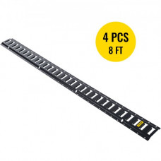 Riel de Amarre Universal E-track de 2,44m Rieles Horizontales de Pista E 4 Piezas Rieles de Amarre en E de Acero Versátil Riel E-track de Amarre Negro para Carga en Camionetas Camiones Remolques