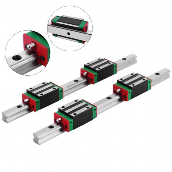 Comprar Guia linear trilho linear hsr15 x 300 mm conjunto de deslizamento de rolamento linear com 2 eixos de trilho hgh20 de 300 mm e 4 blocos de almofada