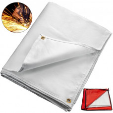 Manta para Soldar Manta de Protección de Soldadura 10 x 10 Ft Manta de Fibra de Vidrio 3.05 x 3.05m Manta Ignífuga Resistente Color Blanco