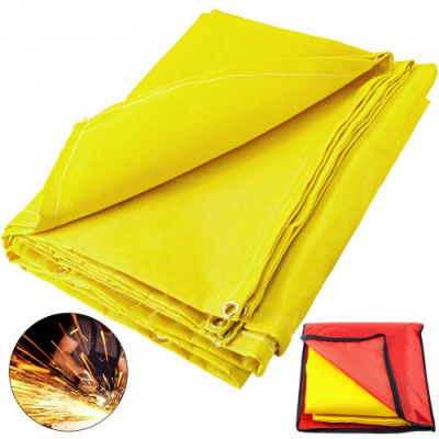 Manta para Soldar Manta de Protección de Soldadura 6 x 10 Ft Manta de Fibra de Vidrio 1.8 x 3.05m Manta Ignífuga Resistente Color Oro