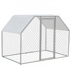 Jaula Gallinero de Exterior de Acero Galvanizado 2,9 x 1,98 x 1,82 m Gallinero para Exterior con Cubierta de Tejado Gallinero de Malla para Exterior con Comedero Gallinero Grande con Cerradura