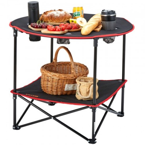 Koop Campingtafel 72x72x61 cm Belasting van 25 kg Draagbare klaptafel voor buiten Lichtgewicht dienblad in 600D Oxford-stof Stalen structuur met draagtas voor strandpicknickbarbecue