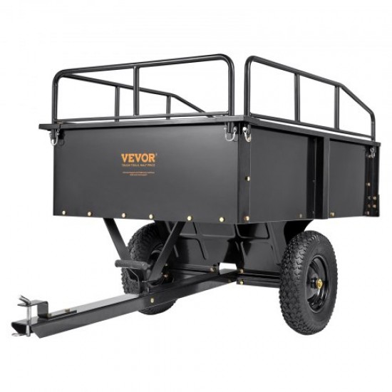 Koop Dump Trailer 340kg Laadvermogen Heavy Duty Tuin Utility Trailer met verwijderbare zijkanten 0,4m³ Dump Transportwagen voor Tractor, Grasmaaier, ATV, 200x66x76 cm