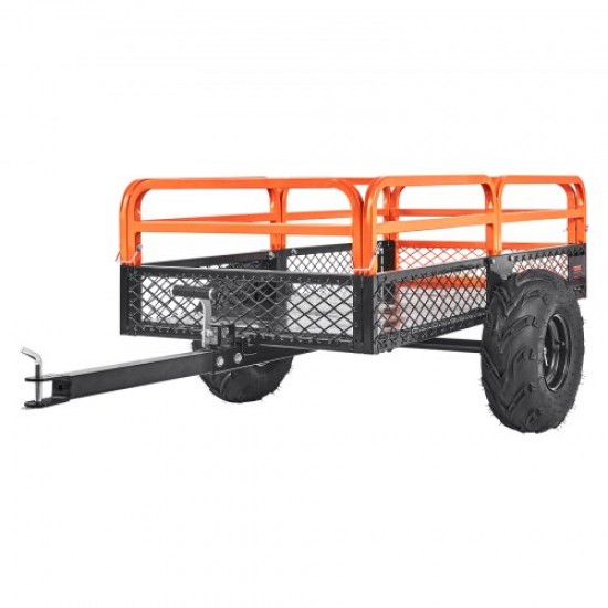 Comprar Trailer basculante com capacidade de carga de 680 kg Trailer utilitário para jardim resistente com laterais removíveis Carrinho de transporte basculante de 0,4 m³ para trator, cortador de grama, ATV, 200x66x76 cm