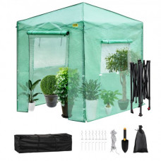 VEVOR Invernadero sin cita previa, jardín emergente portátil de 8x6 pies con puertas y ventanas enrollables