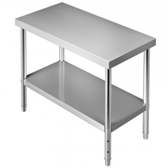 Koop Roestvrijstalen werktafel Prep Table Afdruiprek 2-laags keukenorganizer 24 inch opbergrek