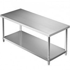 Mesa de preparación de trabajo de acero inoxidable VEVOR Mesa de preparación de alimentos comercial 72x30x34in