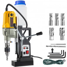 Taladro Magnético 1100W Taladradora Magnético Profesional 11 kg 6 PCS Taladro de Núcleo Magnético Taladradora Magnético Profesional Taladro Magnético con Conexión al Cuello Base Magnética