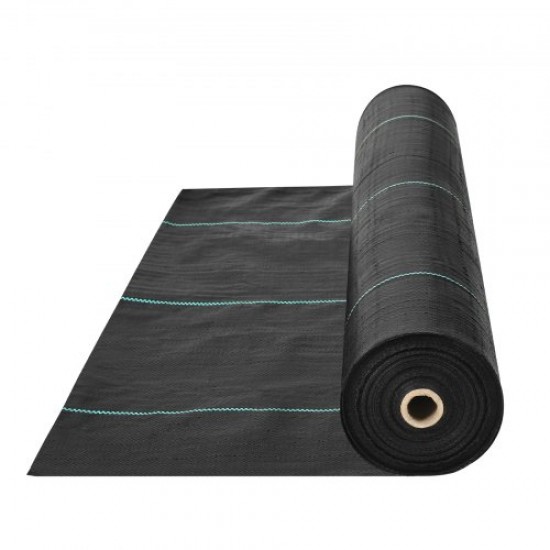 VEVOR Tela para Control de Malezas Tela para Jardín de Alta Resistencia Tela Tejida para Control de Malezas de PP Tela Geotextil para Paisajismo Vellón de Malas Hierbas 1 x 50 m, 100 g/m², Negro