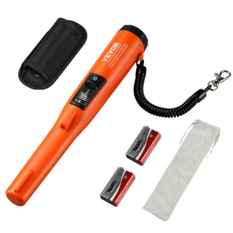 VEVOR Pinpointer Detector de Metales IP68 Totalmente Impermeable Puntero de Metal Portátil Profundidad de Detección 114 mm 3 Modos Pantalla LCD con Estuche de Batería de 9 V para Adultos y Niños