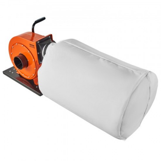 Comprar Colector de polvo, flujo de aire de 1HP 460 CFM, bolsa de recolección de polvo de 80 L, filtración de bolsa de 2,5 μm, contenedor de polvo de madera móvil para taller industrial con asa y ruedas