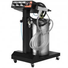 VEVOR Sistema de recubrimiento en polvo enrollable, kit de recubrimiento en polvo electrostático de 50 W 100 KV con contenedor de polvo de 50 L, 450 g por minuto Sistema de recubrimiento en polvo