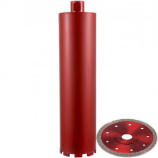 Saca Núcleos Taladro de 101 mm, Broca de Taladro de Núcleo, 355 mm, Broca de Núcleo Húmeda, 5 / 8in-11, Broca Corona Diamantada, 11 lbs / 5 kg, Diamante y Aleación de Aluminio, Broca Húmeda