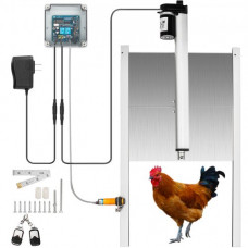 Kit de Abridor de Puerta de Gallinero 32 x 30cm Puerta Automática para Gallinero con Temporizador de Abridor de Puerta de Gallinero de Sensor