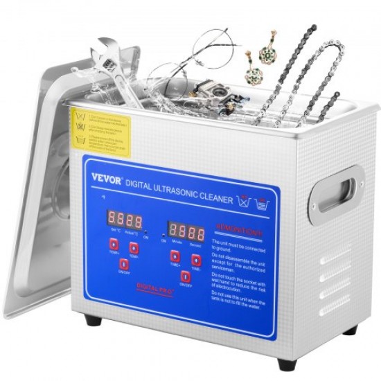 Koop 3L ultrasone reiniger, professionele echografiereiniger, echografiemachine met digitale timer, instelbare temperatuur, voor het reinigen van sieraden, horloges, laboratorium