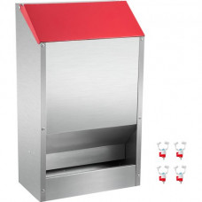 VEVOR Comedero galvanizado para aves de corral, comedero para pollos, sin desperdicio, alimentador de Metal de 30 libras