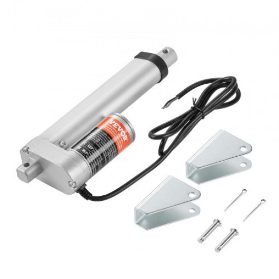 Comprar Actuador lineal de 12 V, actuador de movimiento lineal de 100 mm 330 lb/1500 N 5 mm/s con soporte de montaje y protección IP54 para muebles, sistemas de automatización, equipos mecánicos