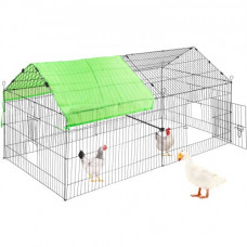 Gallinero de Exterior 180x77x75,5 cm Recinto para Pollos con Lona Verde