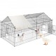 Buy Outdoor Chicken Coop 220x106x104 cm Chicken Enclosure with White Canvas