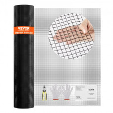 VEVOR Rollo de malla de alambre galvanizado 1220x15240 mm Malla de alambre para pollos calibre 19, malla metálica recubierta de vinilo para cercas de gallineros, cercas de serpientes para conejos