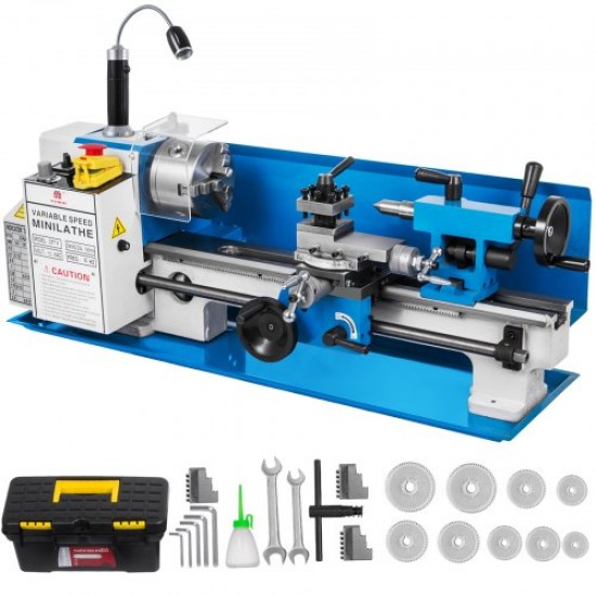 Buy Mini Metal Lathe 17.78 x 35.56 cm Small Metal Lathe 50-2500PRM for Drilling 40 kg Micro Metal Milling Machine 550W Lathe Machine 12-52 TPI Mini Metal Lathe Variable Speed