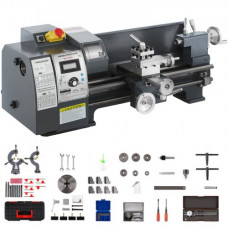 Torno de Metal 210x400 mm Mini Torno de Madera Pantalla Digital Velocidad Variable 50-2500 rpm Kit de Torno Electrónico Fresas Portabrocas Herramientas de Medición para Trabajos de Precisión