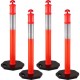 Buy Rubber Pe Parking Post Traffic Bollard with Reflective Strip Set of 4 Orange Parking Barrier 6kg of Each Rubber Base