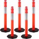 Buy PE + Rubber Parking Post, Durable Traffic Bollards Pack of 5, Public Orange Parking Barrier, 6kg Each, 42 x 42cm Rubber Base, Height 110cm, Diameter 10cm