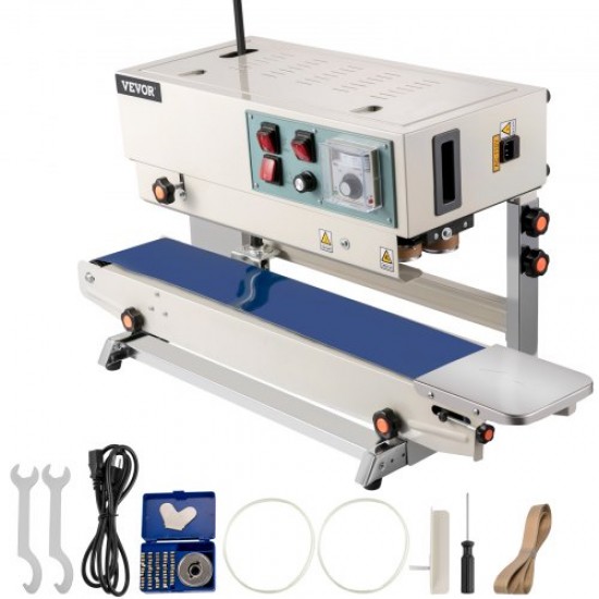 Koop Continue bandsealer 6-15 mm sealbreedte Continue sealmachine 0-24 m/min Sutomatic bandsealer 21 kg voor veel filmmaterialen, zoals PP, PE, PV, OPP, PS