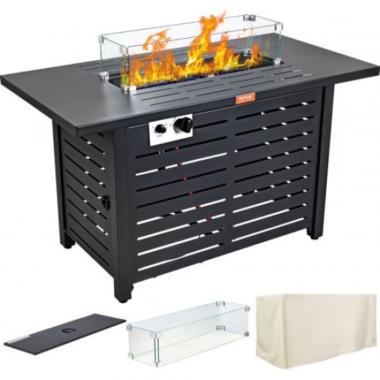 Buy Propane Gas Fire Pit Table 109 x 56 x 62cm Carbon Steel Garden Fireplace Table 50,000Btu Outdoor Gas Fire Table