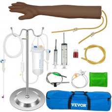 VEVOR Brazo de Entrenamiento Intravenoso, 40,5-68,5 cm Kit de Brazo de Práctica Intravenoso, Longitud del Brazo 55 cm Modelo de Brazo de Inyección Intravenosa, Brazo de Práctica de PVC, Piel Oscura