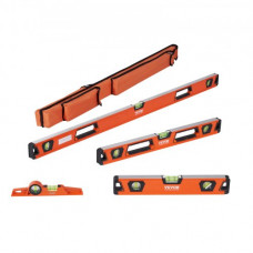 VEVOR Nivel Magnético de Burbuja 1222/610/411/249 mm Nivel Magnético Torpedo Herramienta de Nivelación 45° Horizontal Vertical Aleación de Aluminio Mira para Medir Decoración Construcción Industria