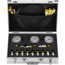 VEVOR Kit de Prueba de Presión Hidráulica 3 Manómetros 11 Accesorios Estuche 3 Mangueras