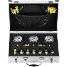 VEVOR Kit de Prueba de Presión Hidráulica 3 Manómetros 9 Accesorios 3 Mangueras Estuche