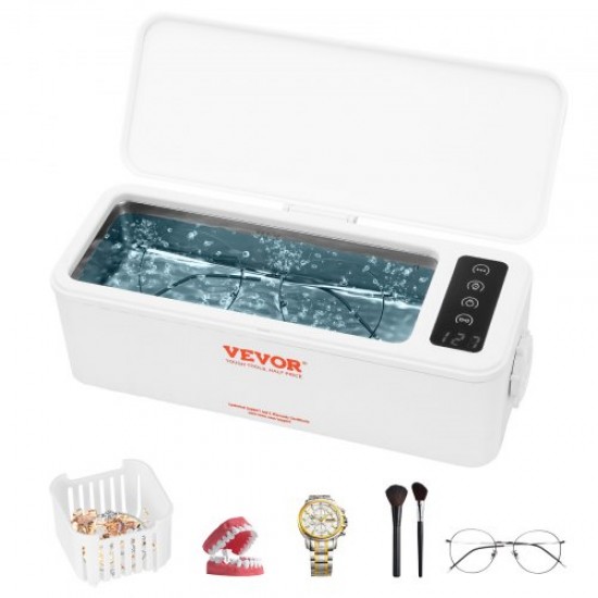 Buy Ultrasonic Cleaner 470mL Household Ultrasonic Cleaning Device with Stainless Steel Ultrasonic Tray Basket for Deep Cleaning Jewelry Glasses Watches Dentures