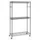 Buy Clothes Rack with 4 Wheels, 2 Bars, 3 Shelves, 2 Side Supports, Steel Clothes Rack, Load 182 kg, Standing Clothes Rack, 1162 x 450 x 2040 mm, for Clothes Storage in Bedrooms