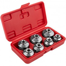 Juego de vasos para filtro de aceite VEVOR, juego de herramientas de vaso, 7 Uds., llave para tapa de filtro de aceite