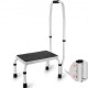 VEVOR Taburete con Escalón Carga de 150kg Taburete con Escalera de Acero 3 Alturas Ajustables con Asa Taburete Portátil Antideslizante para Niños Pequeños, Adultos, Oficina, Autocaravanas, Baño, Hogar